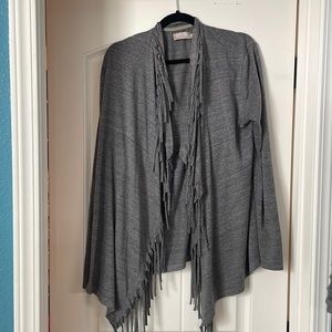 Comfy grey fringed sweater
